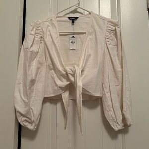 Express small white crop top